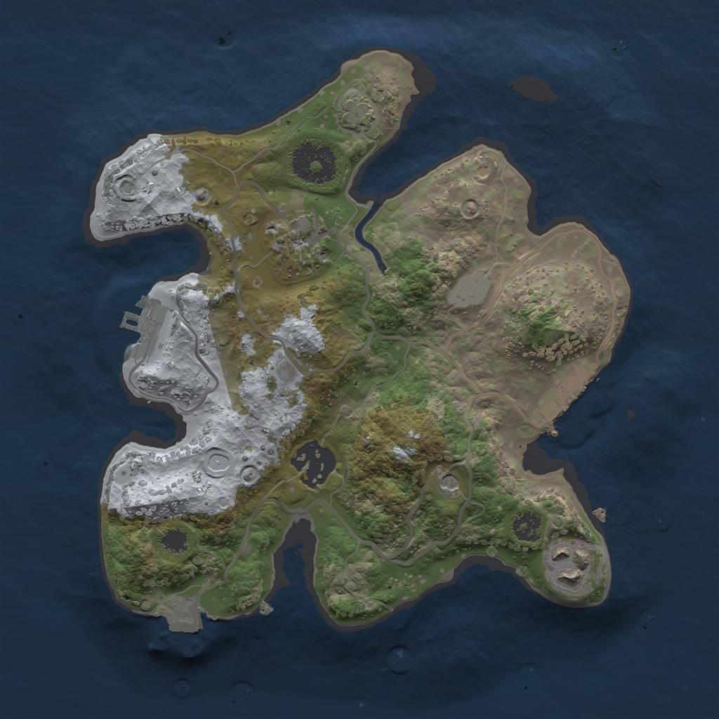 Rust Map: Procedural Map, Size: 2500, Seed: 1190457572, 10 Monuments