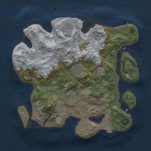 Thumbnail Rust Map: Procedural Map, Size: 3000, Seed: 1206055195, 12 Monuments