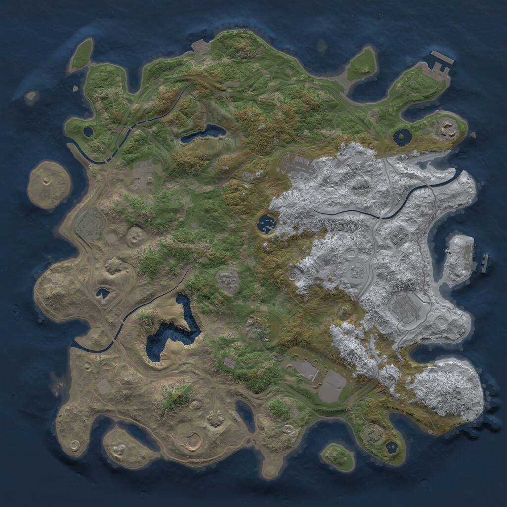 Rust Map: Procedural Map, Size: 4300, Seed: 35917119, 16 Monuments