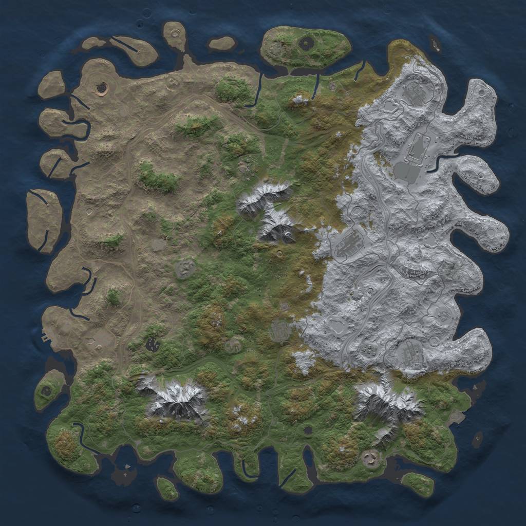 Rust Map: Procedural Map, Size: 5500, Seed: 400425, 18 Monuments