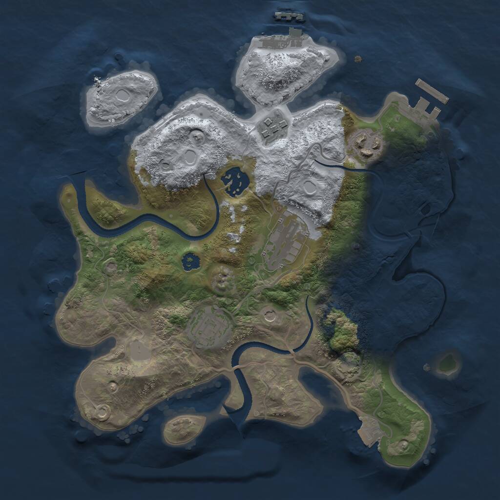 Rust Map: Procedural Map, Size: 2750, Seed: 294205647, 10 Monuments