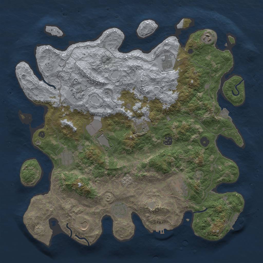Rust Map: Procedural Map, Size: 4249, Seed: 49999, 19 Monuments