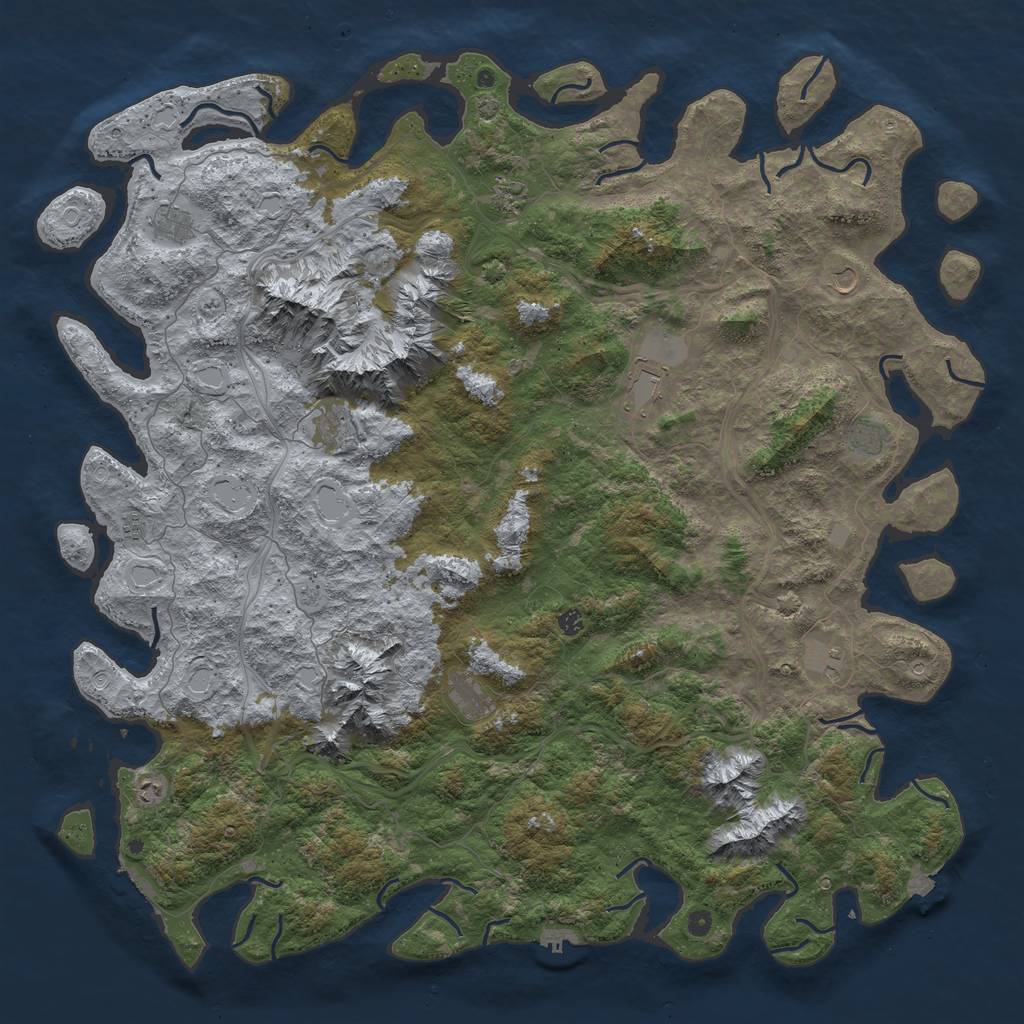 Rust Map: Procedural Map, Size: 6000, Seed: 81288, 19 Monuments