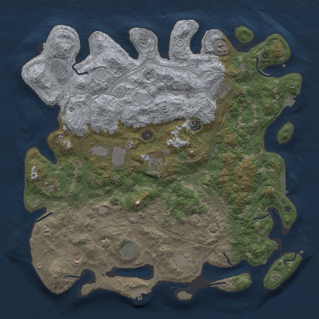 Rust Map: Procedural Map, Size: 4500, Seed: 615776988, 19 Monuments