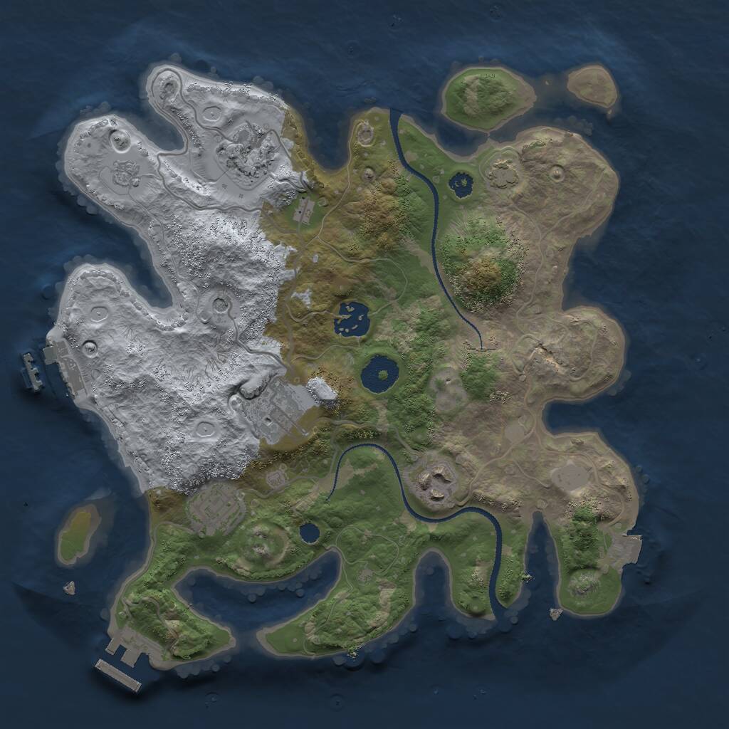 Rust Map: Procedural Map, Size: 3000, Seed: 1535176038, 11 Monuments