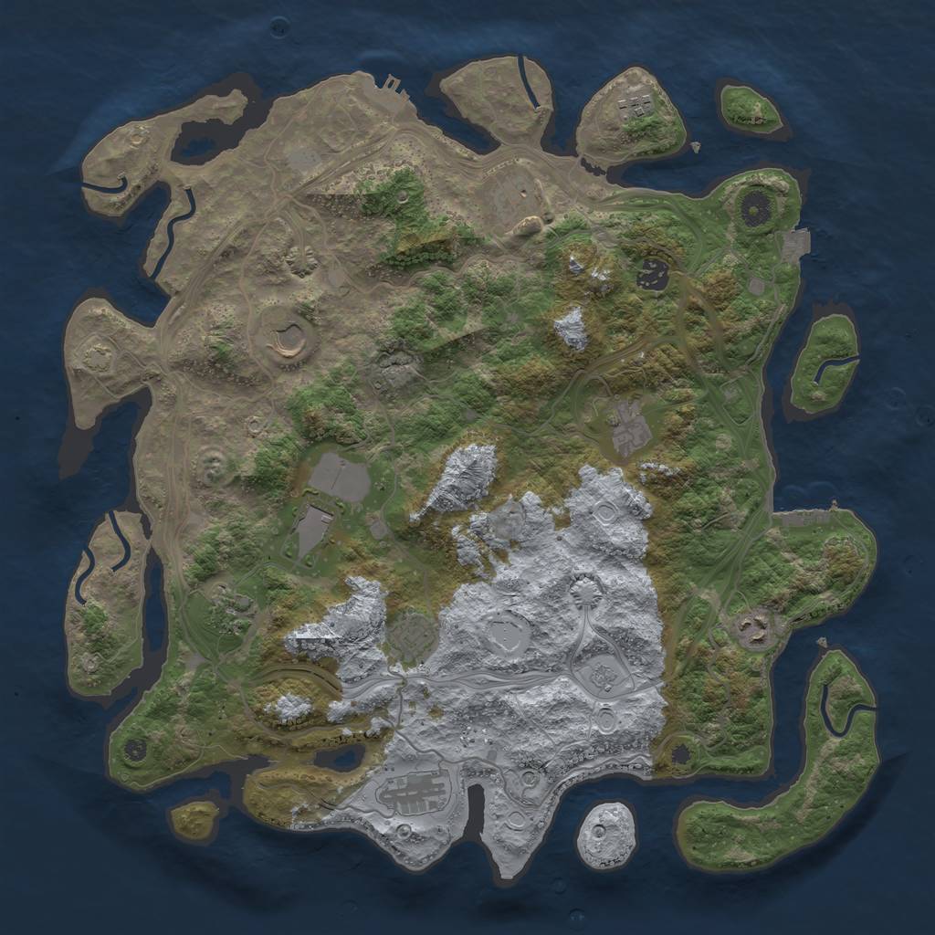Rust Map: Procedural Map, Size: 4250, Seed: 569644617, 18 Monuments