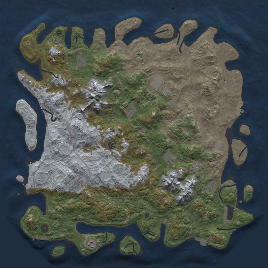 Rust Map: Procedural Map, Size: 5000, Seed: 339209144, 19 Monuments