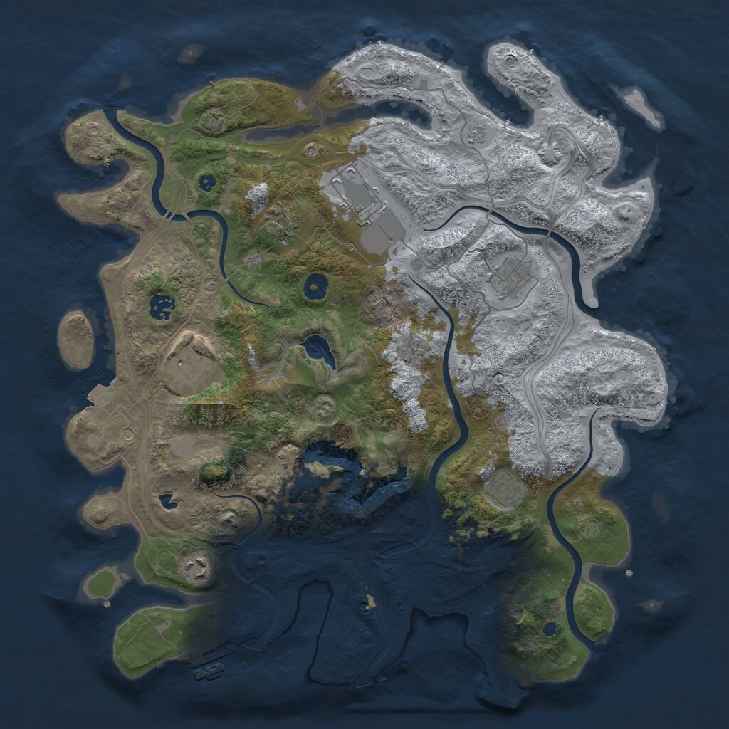 Rust Map: Procedural Map, Size: 4250, Seed: 1417839087, 14 Monuments