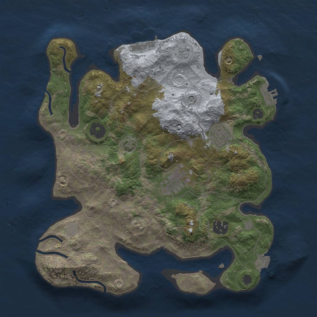 Rust Map: Procedural Map, Size: 3000, Seed: 9463518, 11 Monuments