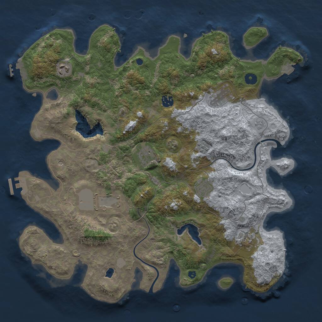 Rust Map: Procedural Map, Size: 4000, Seed: 2203, 14 Monuments