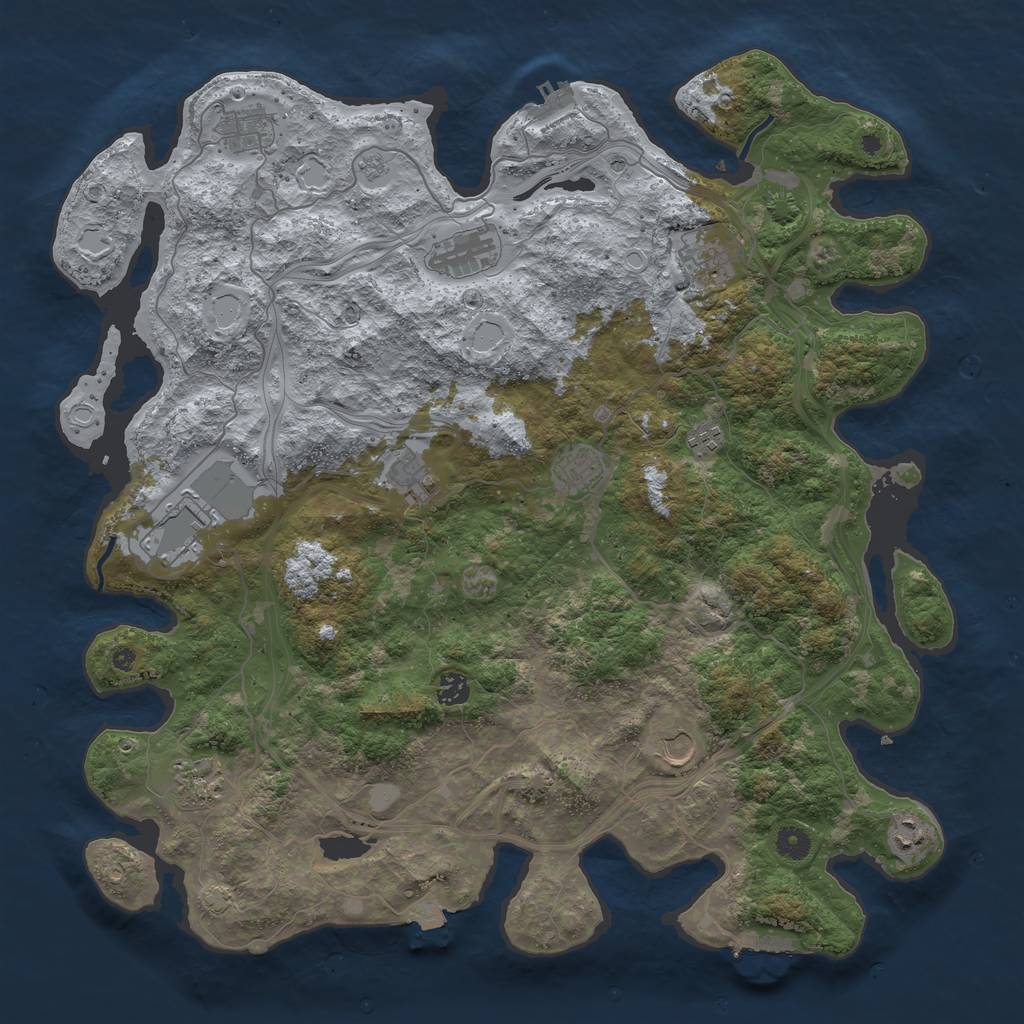 Rust Map: Procedural Map, Size: 4500, Seed: 109562124, 19 Monuments