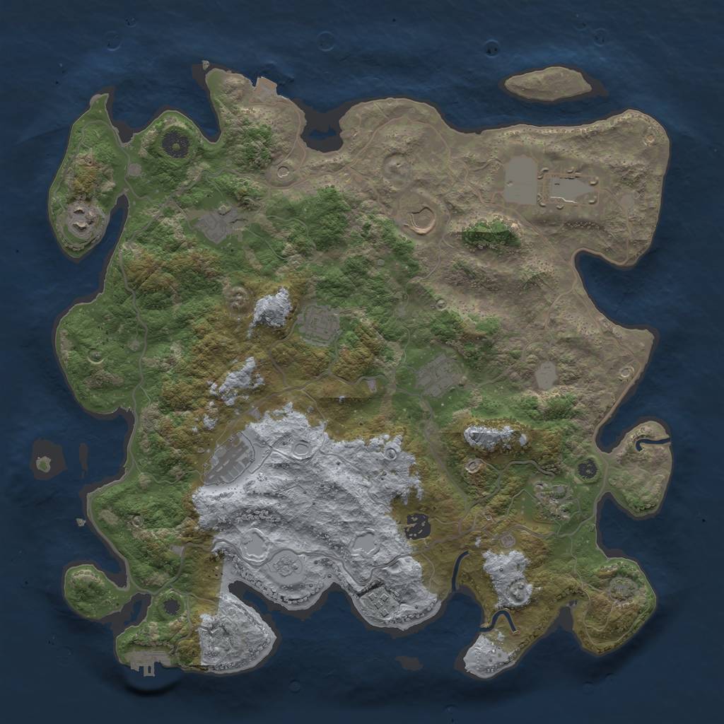 Rust Map: Procedural Map, Size: 4000, Seed: 73195, 17 Monuments