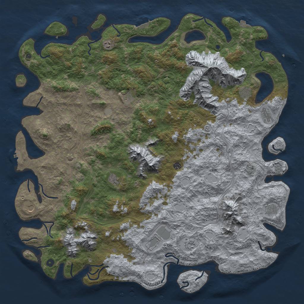 Rust Map: Procedural Map, Size: 6000, Seed: 647741782, 19 Monuments