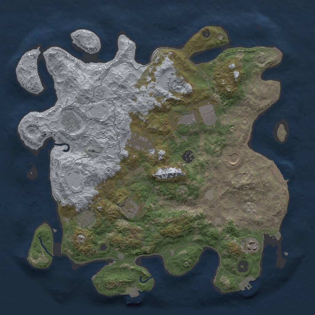 Rust Map: Procedural Map, Size: 4000, Seed: 1896684541, 18 Monuments