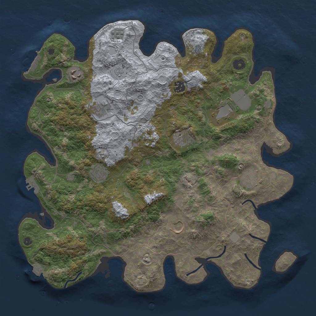 Rust Map: Procedural Map, Size: 4000, Seed: 6002, 17 Monuments
