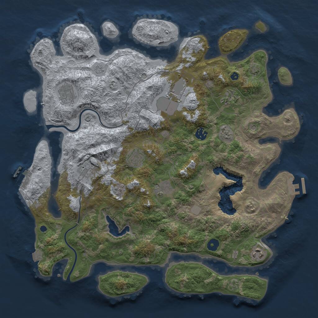 Rust Map: Procedural Map, Size: 4000, Seed: 346970100, 15 Monuments