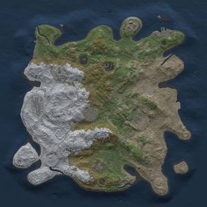 Thumbnail Rust Map: Procedural Map, Size: 3300, Seed: 1258169989, 14 Monuments