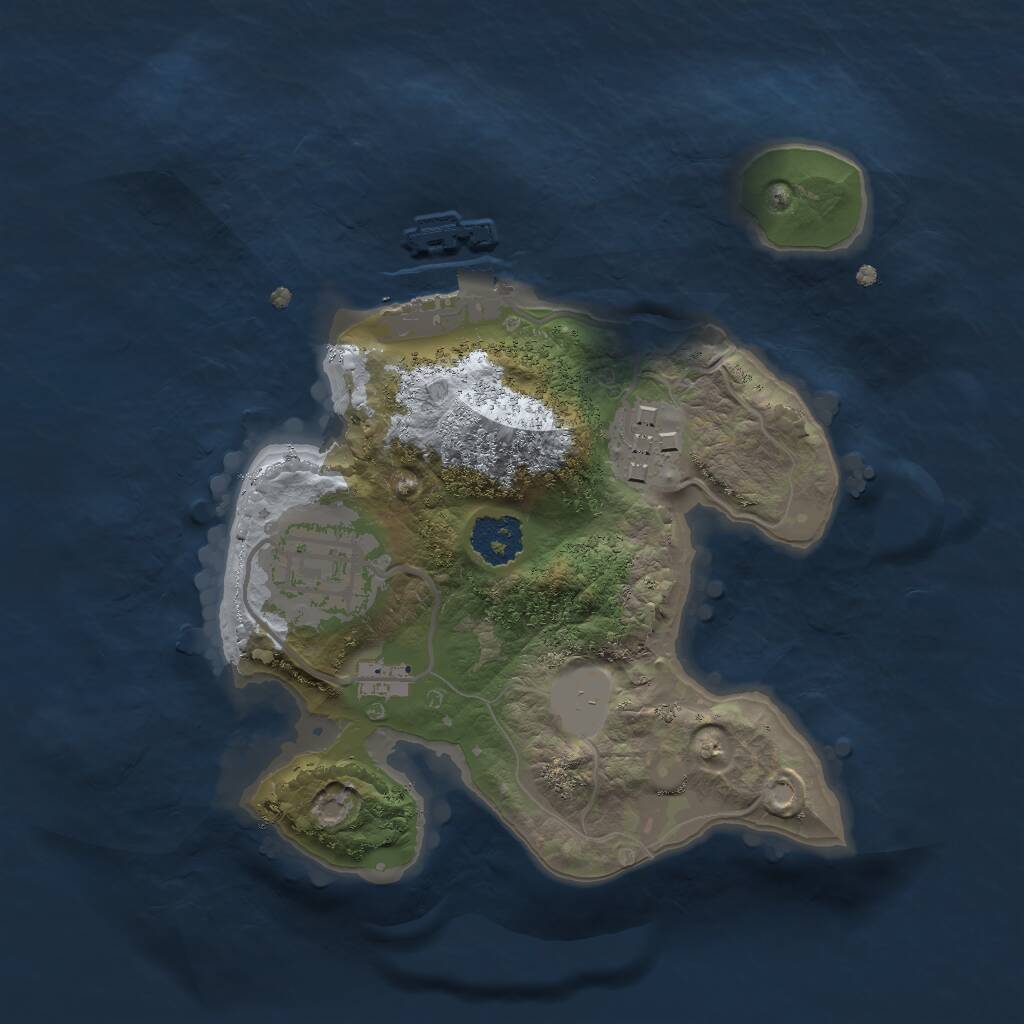 Rust Map: Procedural Map, Size: 2000, Seed: 793494588, 4 Monuments
