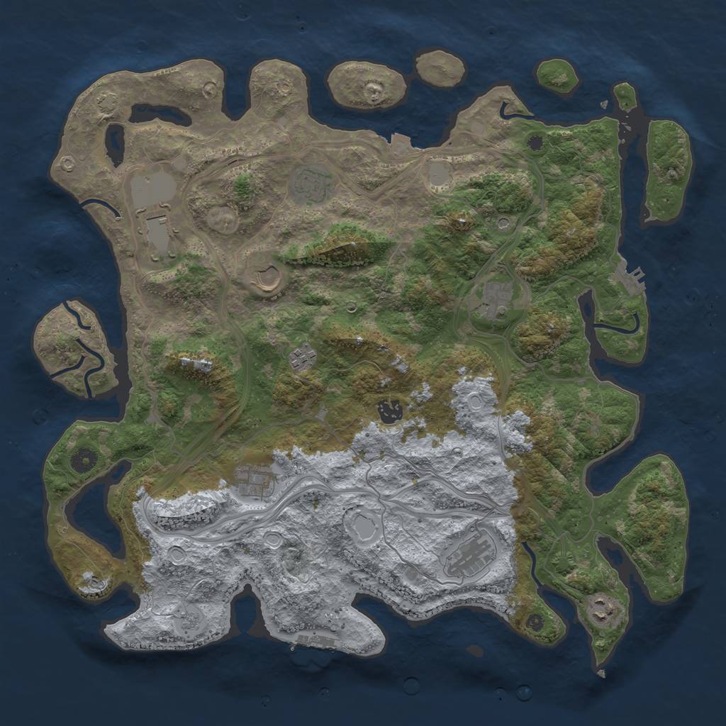 Rust Map: Procedural Map, Size: 4300, Seed: 356444, 17 Monuments