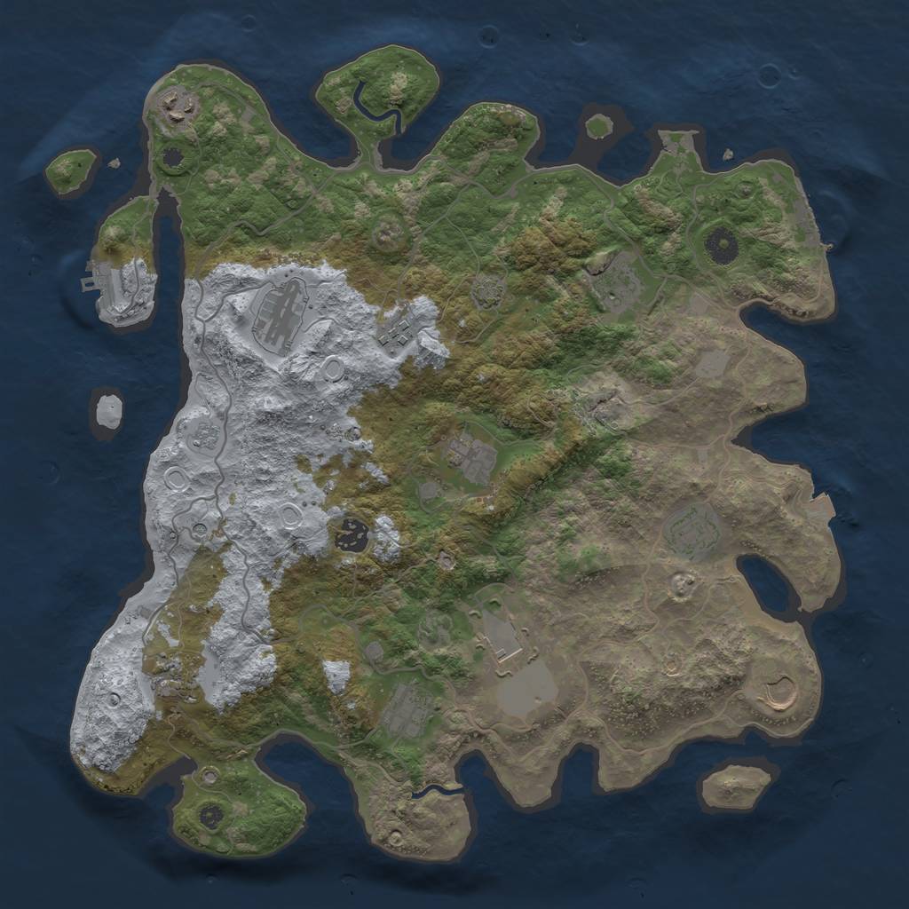 Rust Map: Procedural Map, Size: 4000, Seed: 27927401, 19 Monuments