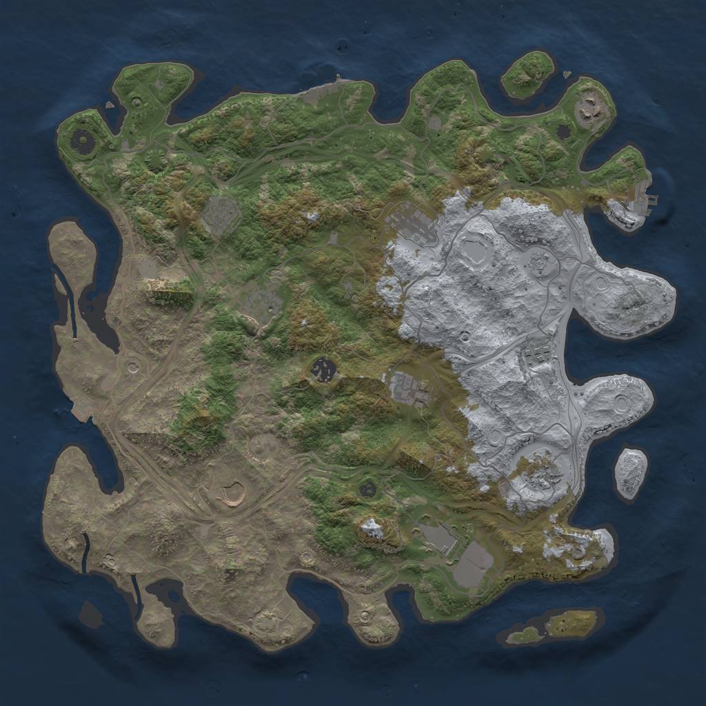 Rust Map: Procedural Map, Size: 4250, Seed: 448052898, 18 Monuments