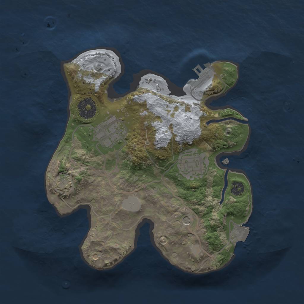 Rust Map: Procedural Map, Size: 2300, Seed: 250251726, 8 Monuments