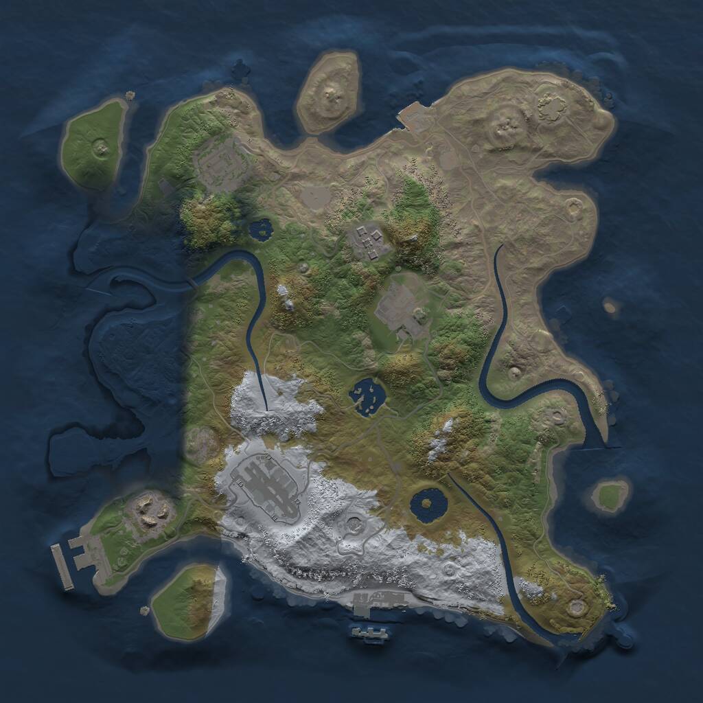 Rust Map: Procedural Map, Size: 3000, Seed: 339742217, 11 Monuments
