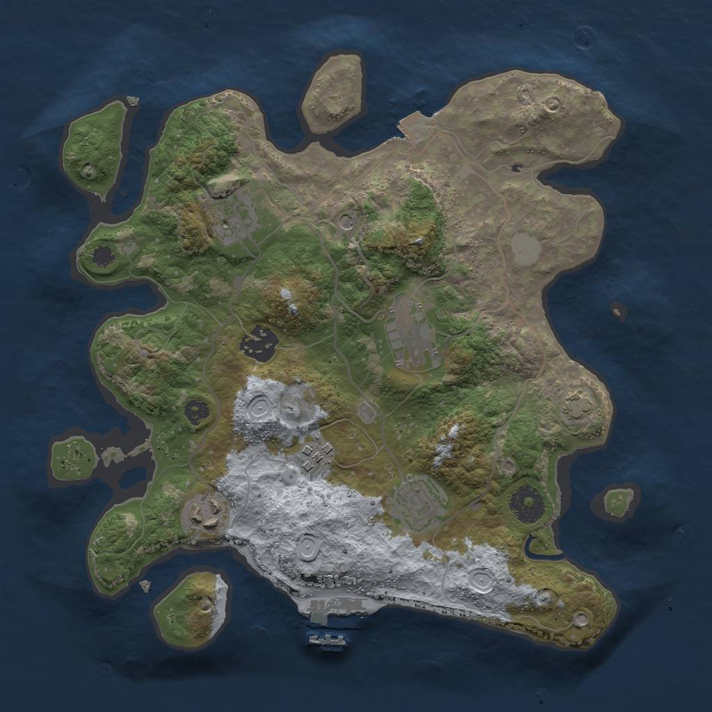 Rust Map: Procedural Map, Size: 3000, Seed: 339742217, 12 Monuments