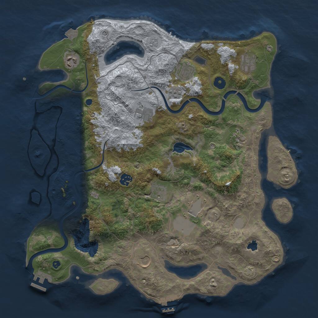 Rust Map: Procedural Map, Size: 4000, Seed: 2088907076, 16 Monuments