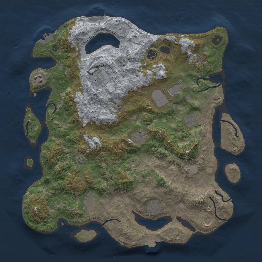 Rust Map: Procedural Map, Size: 4000, Seed: 2088907076, 19 Monuments