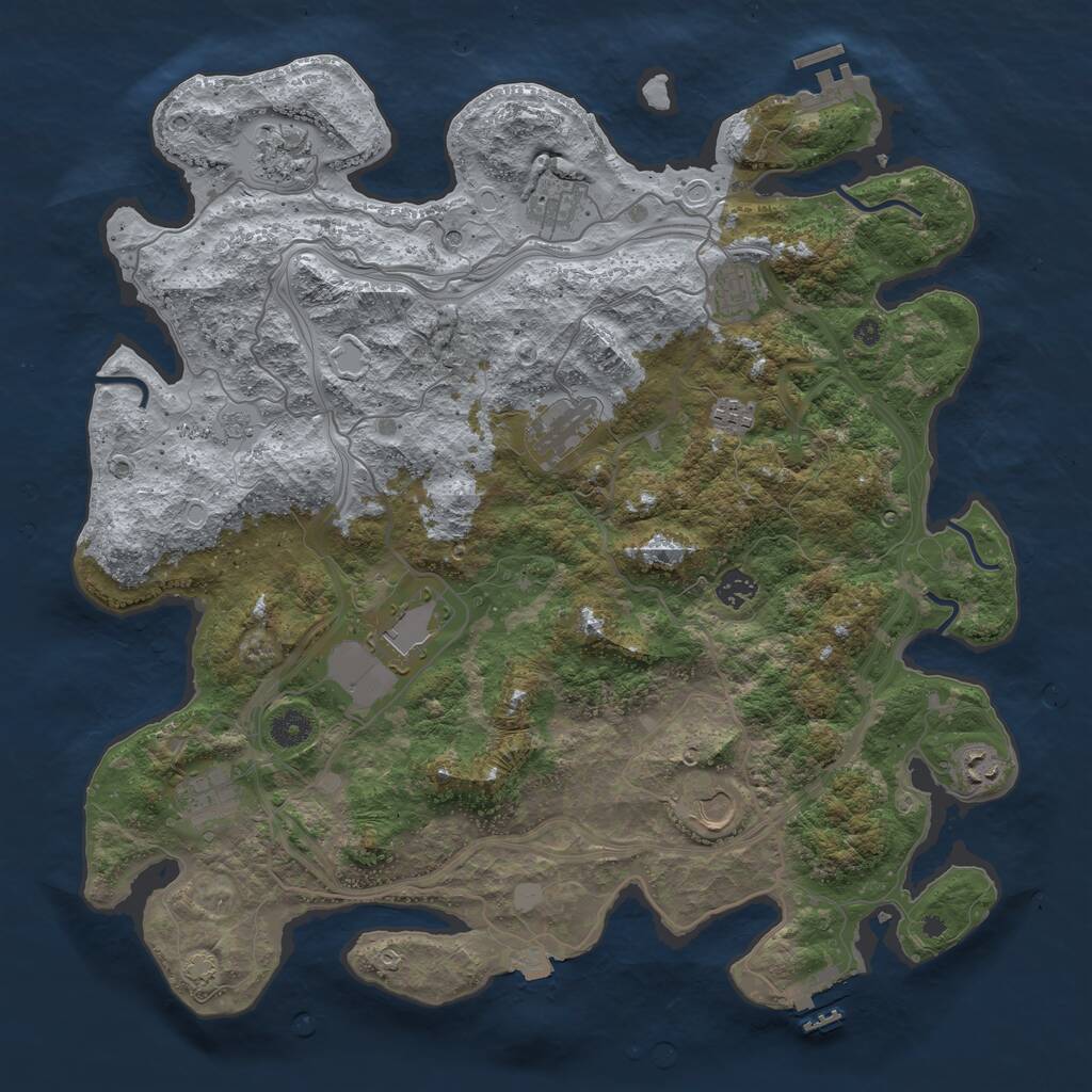 Rust Map: Procedural Map, Size: 4250, Seed: 1715862356, 16 Monuments