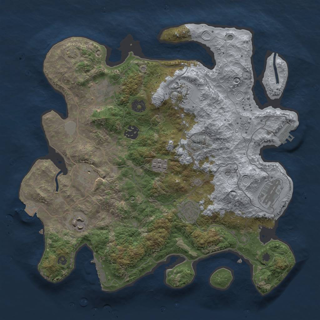 Rust Map: Procedural Map, Size: 3400, Seed: 24096722, 16 Monuments