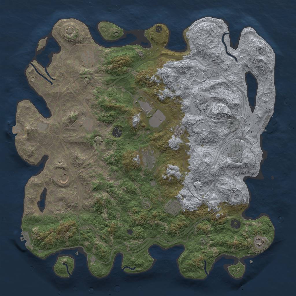 Rust Map: Procedural Map, Size: 4500, Seed: 5500500, 19 Monuments