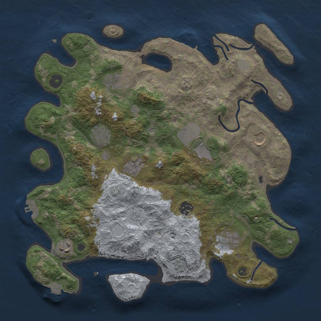 Rust Map: Procedural Map, Size: 3650, Seed: 87341462, 17 Monuments