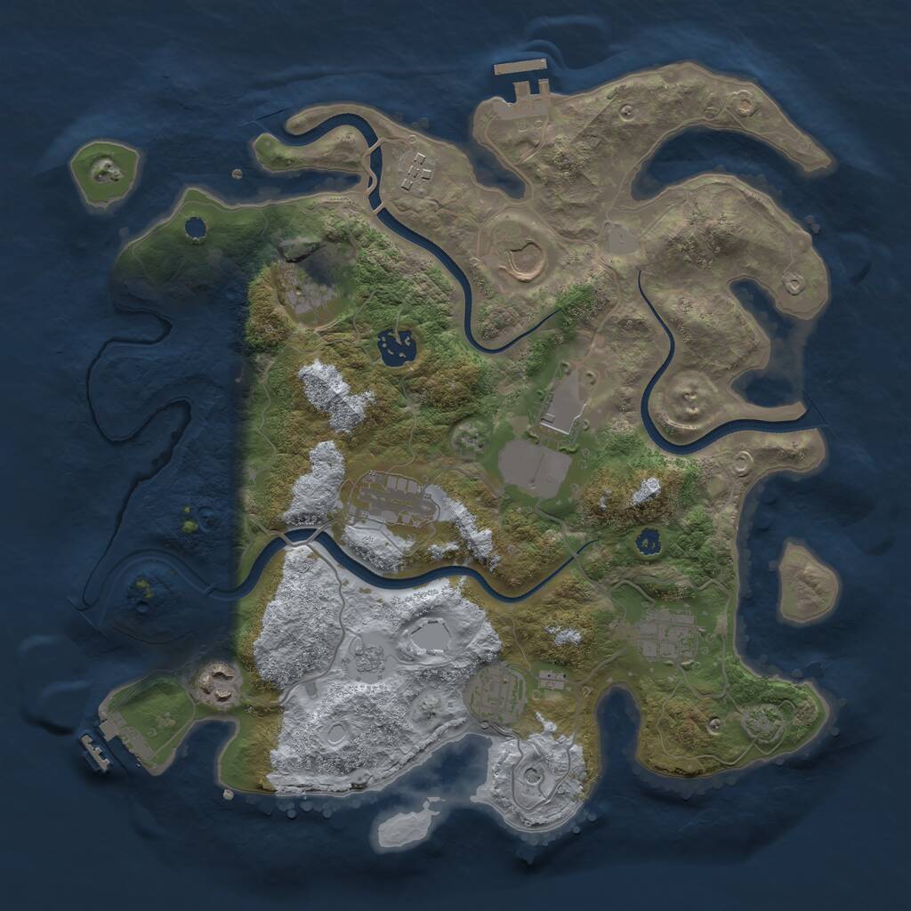 Rust Map: Procedural Map, Size: 3500, Seed: 335369069, 15 Monuments