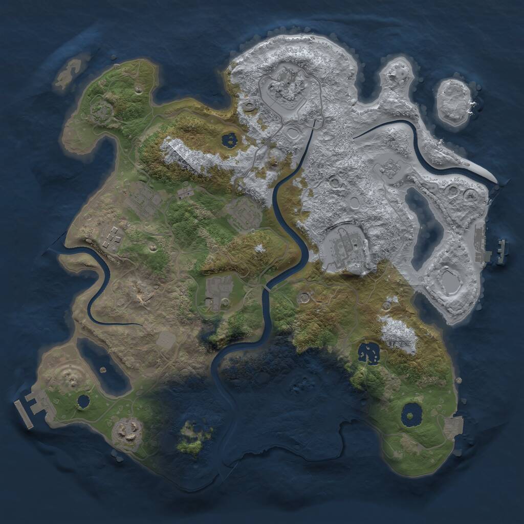 Rust Map: Procedural Map, Size: 3400, Seed: 7679519, 14 Monuments