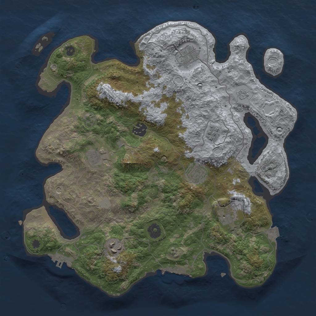 Rust Map: Procedural Map, Size: 3400, Seed: 7679519, 15 Monuments