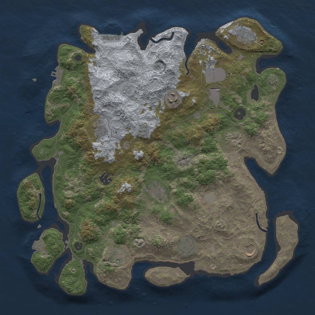Rust Map: Procedural Map, Size: 4000, Seed: 359214725, 19 Monuments