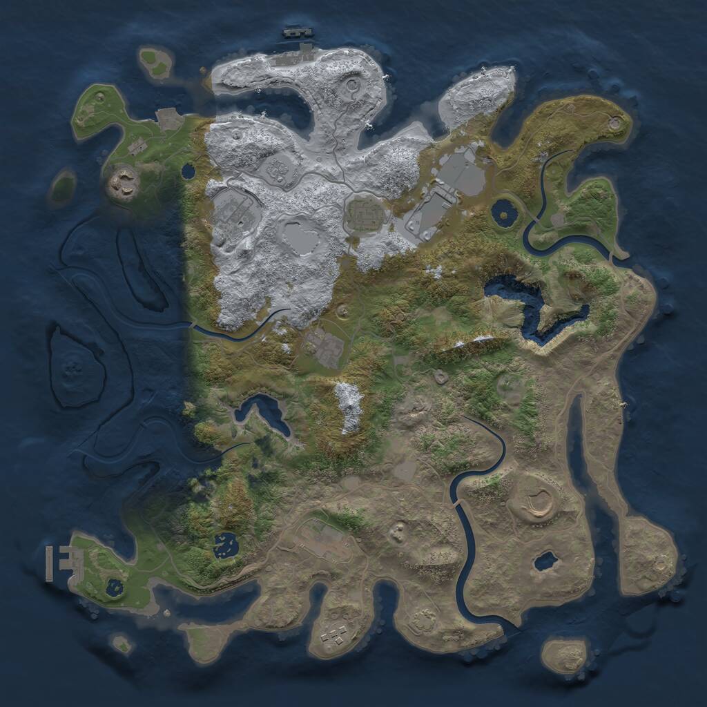 Rust Map: Procedural Map, Size: 4000, Seed: 13996261, 15 Monuments