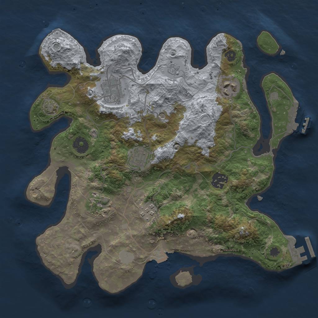 Rust Map: Procedural Map, Size: 3000, Seed: 825684910, 14 Monuments