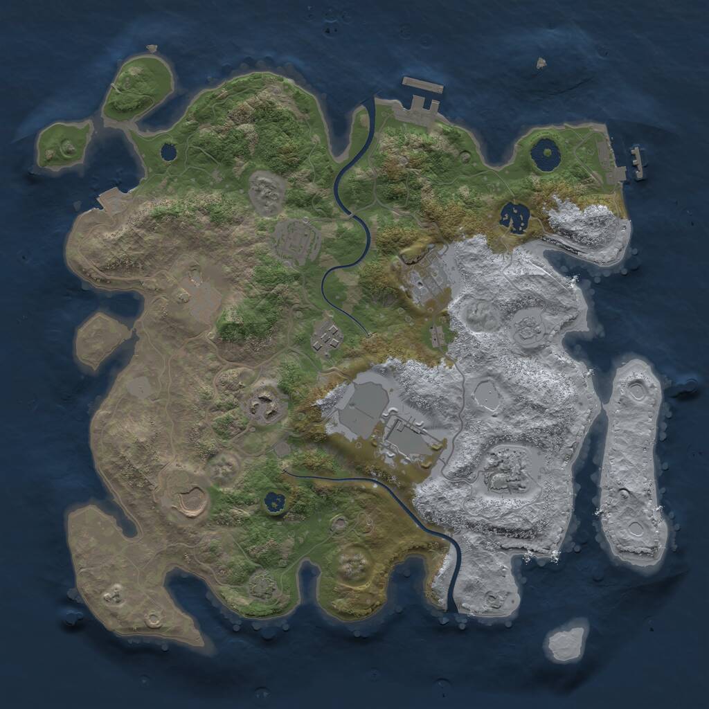 Rust Map: Procedural Map, Size: 3500, Seed: 71547026, 14 Monuments