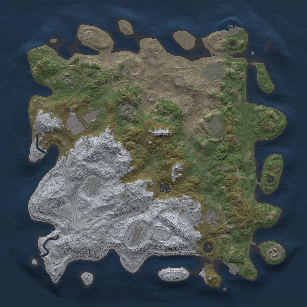 Rust Map: Procedural Map, Size: 4250, Seed: 822578, 18 Monuments