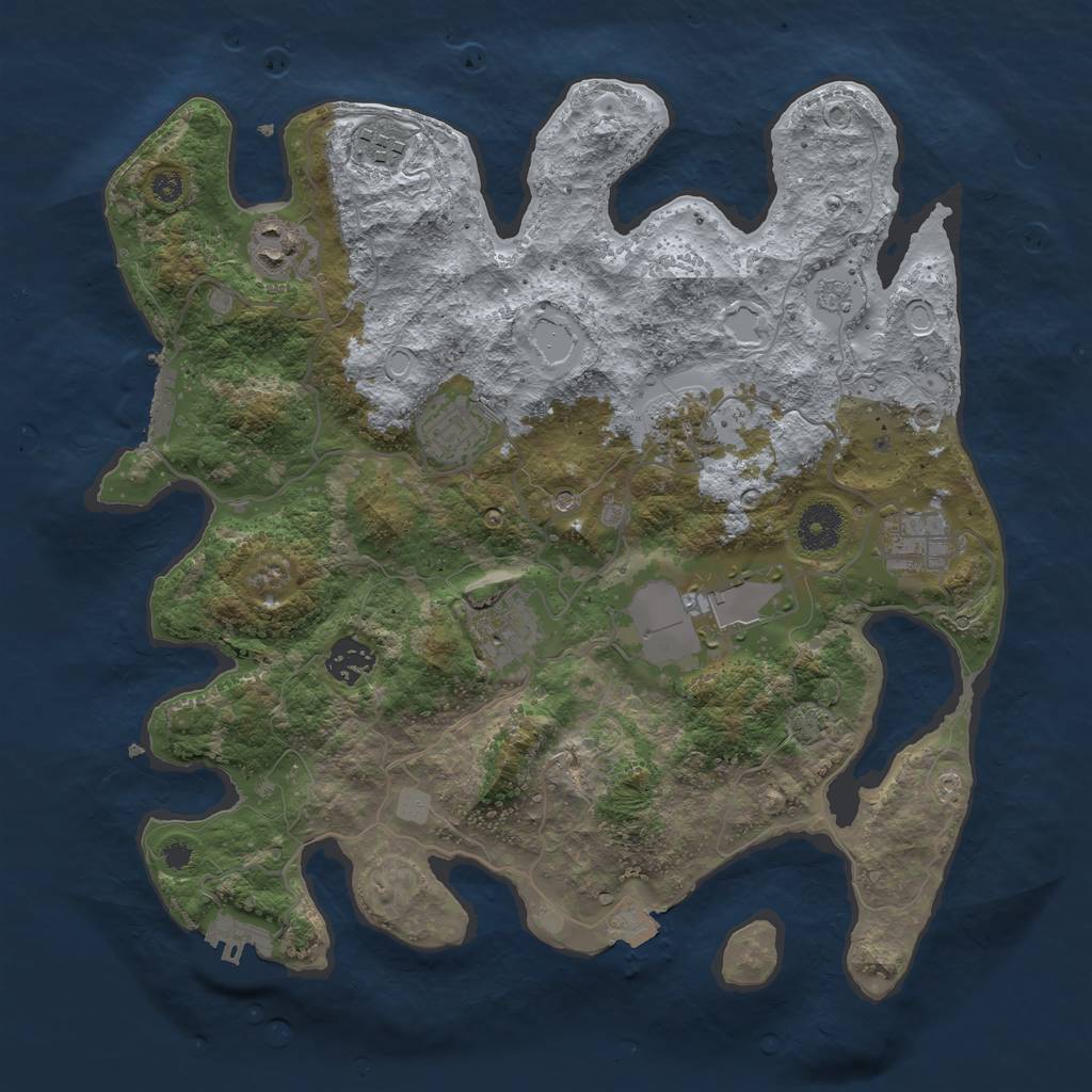 Rust Map: Procedural Map, Size: 3550, Seed: 78780808, 16 Monuments