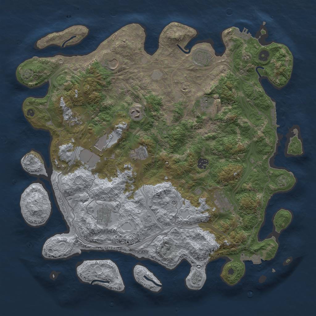 Rust Map: Procedural Map, Size: 4300, Seed: 99166923, 19 Monuments