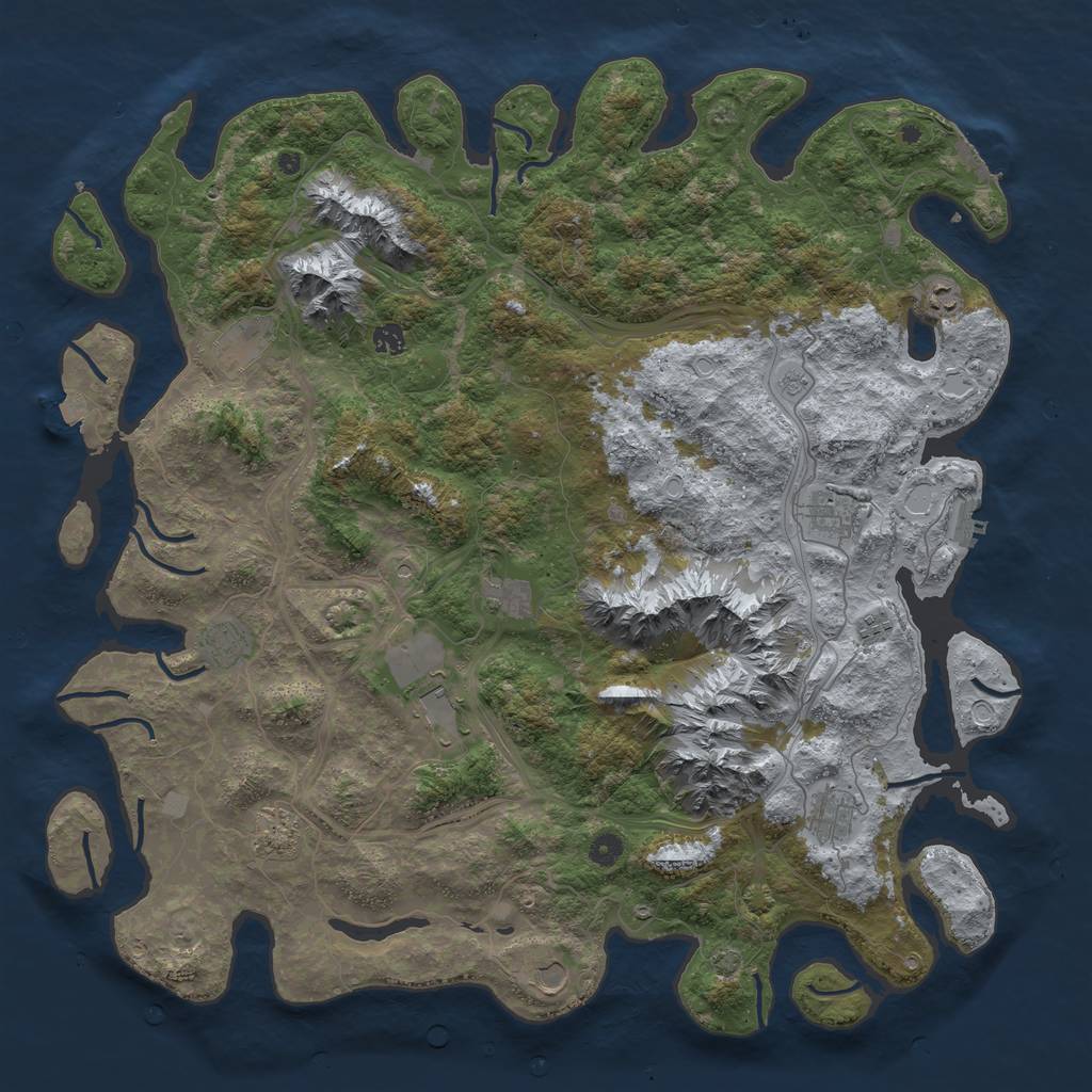 Rust Map: Procedural Map, Size: 5000, Seed: 7835, 19 Monuments