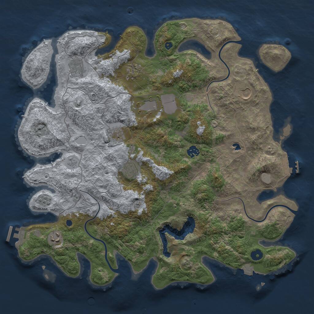 Rust Map: Procedural Map, Size: 4100, Seed: 62043205, 15 Monuments
