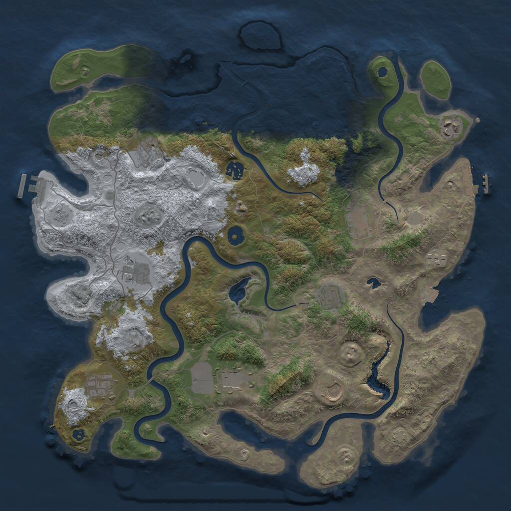 Rust Map: Procedural Map, Size: 4200, Seed: 822579, 16 Monuments