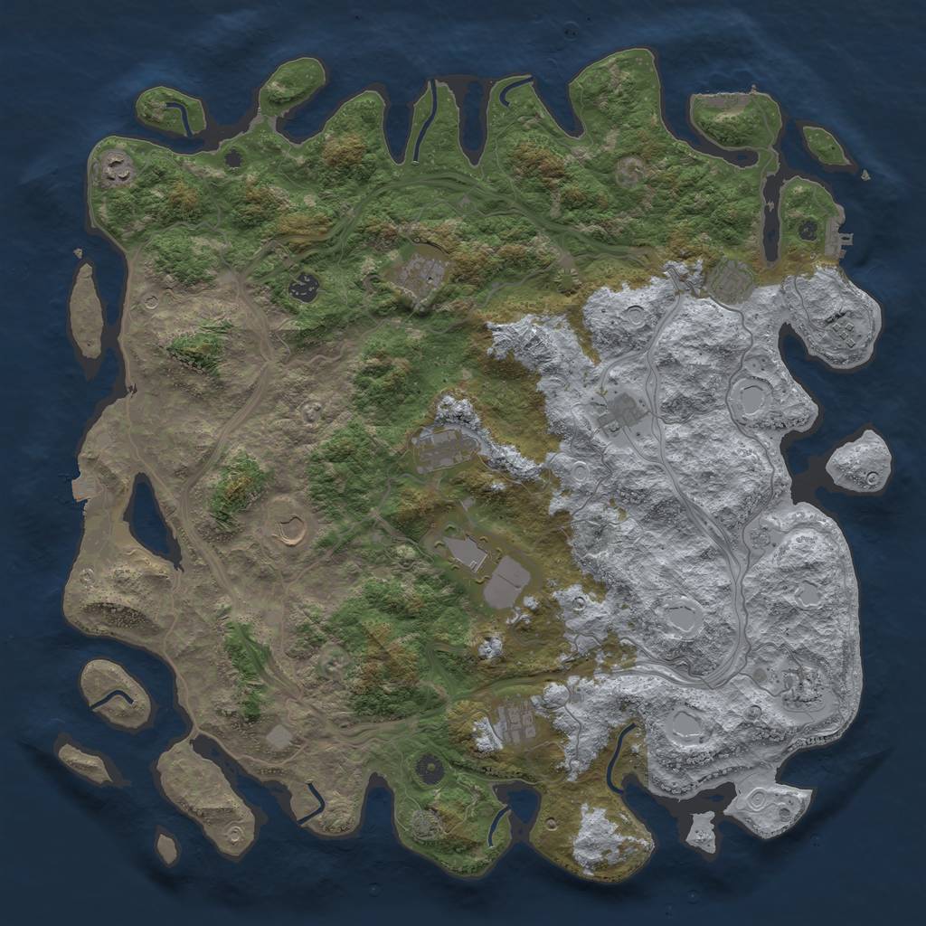 Rust Map: Procedural Map, Size: 4800, Seed: 879501887, 19 Monuments