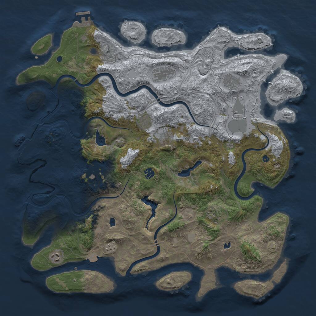 Rust Map: Procedural Map, Size: 4560, Seed: 698753145, 16 Monuments