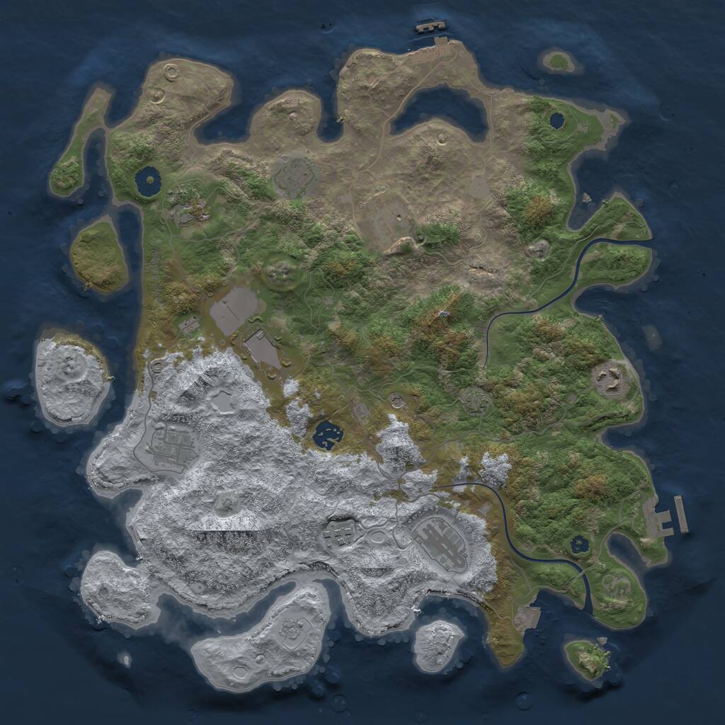 Rust Map: Procedural Map, Size: 3900, Seed: 2015739774, 15 Monuments